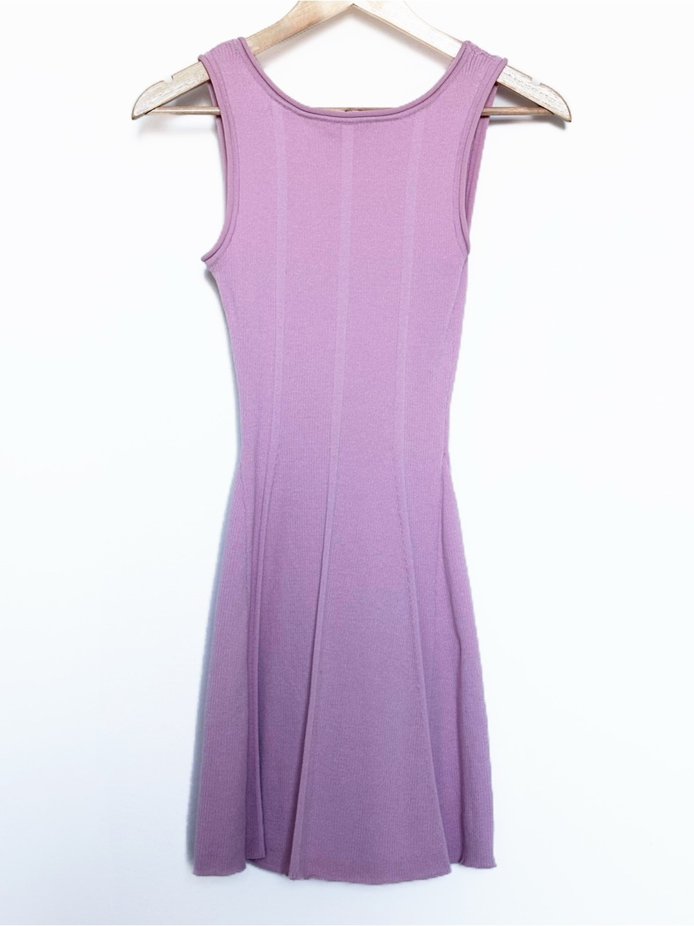 H&M Divided Pink Ribbed Knit Flared Mini Dress - Size S